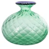Officine di Murano 1295 Vaso Balloton verde con bordo blu> Vasi Da Fiori