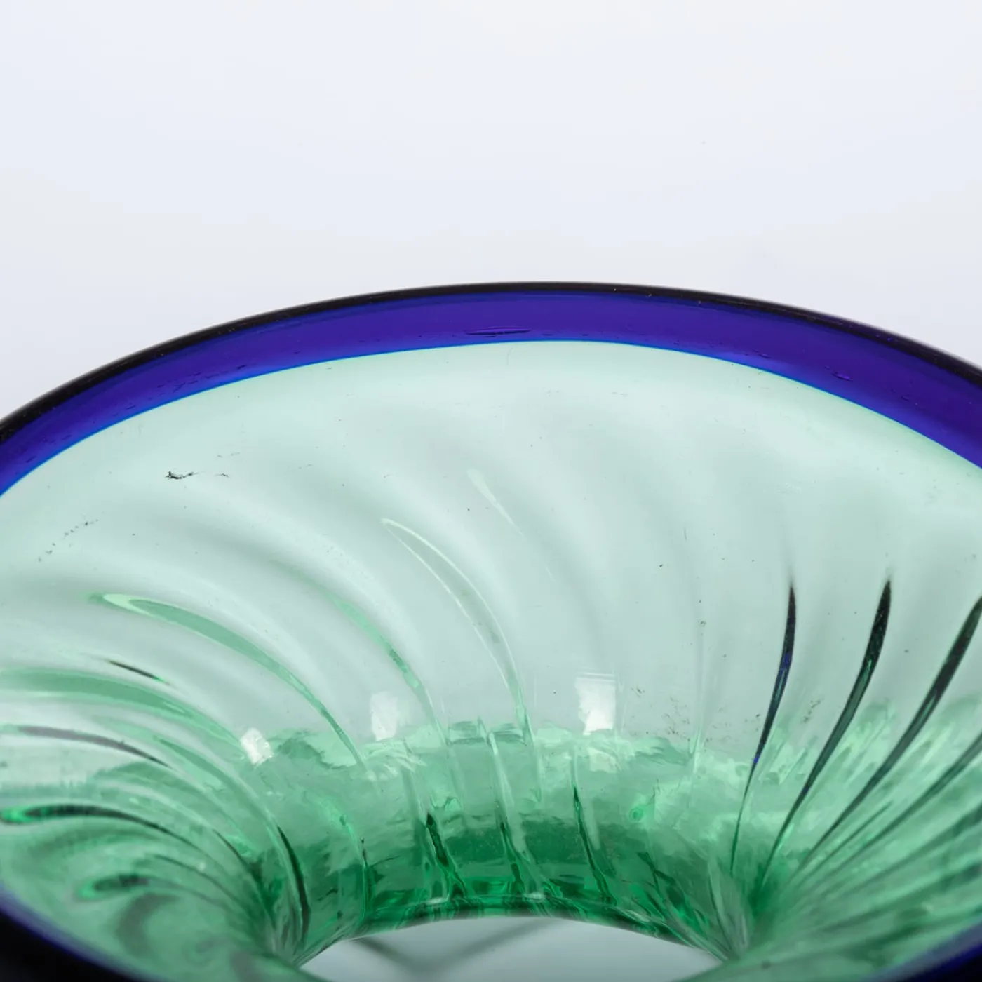 Officine di Murano 1295 Vaso Balloton verde con bordo blu> Vasi Da Fiori