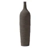 Ceramica Gatti 1928 Vaso Battuti Brown Slim-Neck di Andrea Anastasio> Bottiglie Decorative