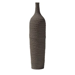 Ceramica Gatti 1928 Vaso Battuti Brown Slim-Neck di Andrea Anastasio> Bottiglie Decorative