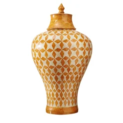 Ceramiche Ceccarelli Vaso Bonnie Orange Stars> Vasi Con Coperchio