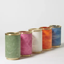 Matlight Milano Vaso Borealis in alabastro bianco e ottone satinato><noscript><img width=