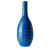 Bitossi Ceramiche Vaso Bottiglia blu di Aldo Londi> Bottiglie Decorative