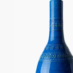 Bitossi Ceramiche Vaso Bottiglia blu di Aldo Londi> Bottiglie Decorative