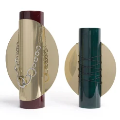 Visionnaire Vaso Bustier Totem 2 in ceramica verde con dettagli in metallo> Vasi Decorativi