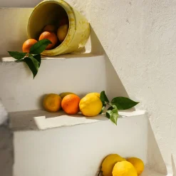 Carola fra i Trulli Vaso Cachepot in ceramica giallo e crema> Cachepot E Portavasi