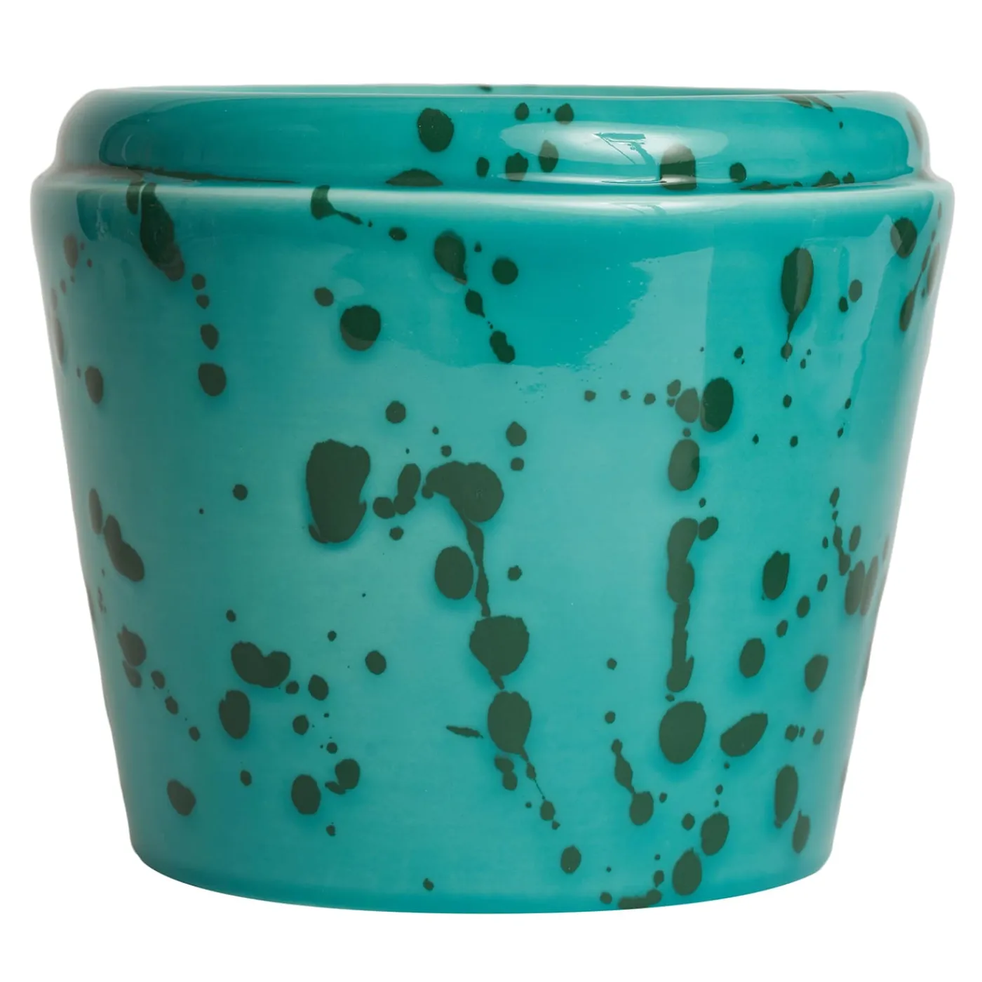 Carola fra i Trulli Vaso Cachepot in ceramica verde e acqua> Cachepot E Portavasi