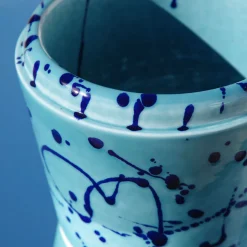 Carola fra i Trulli Vaso Cachepot in ceramica celeste e blu> Cachepot E Portavasi