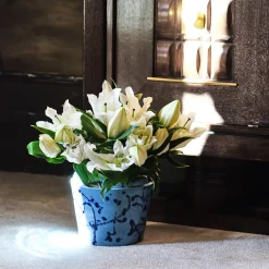 Carola fra i Trulli Vaso Cachepot in ceramica celeste e blu><noscript><img width=