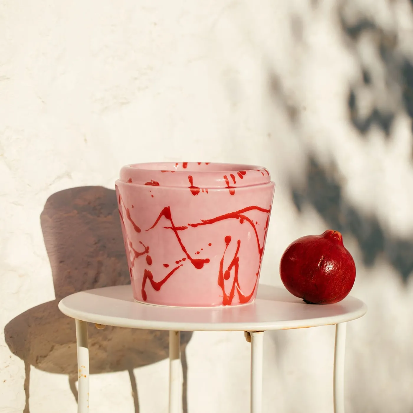 Carola fra i Trulli Vaso Cachepot in ceramica fucsia e rossa> Cachepot E Portavasi