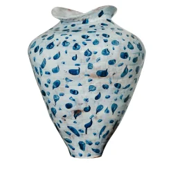 Onofrio Acone Vaso Ceramica Areté Pois Blu> Vasi Decorativi