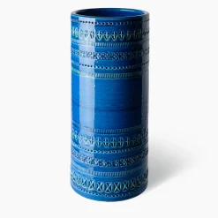 Bitossi Ceramiche Vaso cilindrico blu di Aldo Londi><noscript><img width=