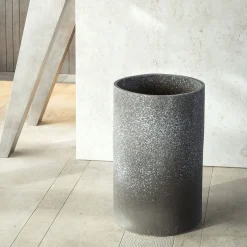 Pot à Porter Vaso cilindrico in ceramica bianca e grigia Lerici> Cachepot E Portavasi