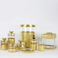 Griffe Montenapoleone by Vetrerie di Empoli Vaso con coperchio in vetro con base ispirata a Michelangelo><noscript><img width=