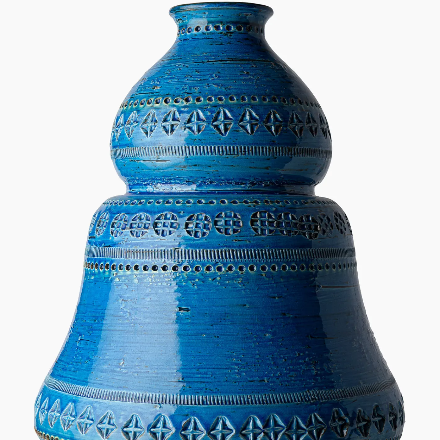 Bitossi Ceramiche Vaso con Due Elementi Blu di Aldo Londi> Vasi Decorativi