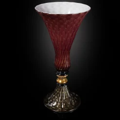 Officine di Murano 1295 Vaso con piede in oro e rubino Stmtrub><noscript><img width=