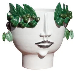 Patrizia Italiano Vaso con testa di venditore di olio Oliva> Vasi Figurativi