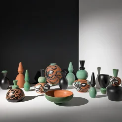 Rometti Vaso Crisos in smalto verde di Jean-Christophe Clair> Vasi Decorativi