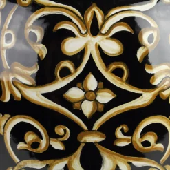 deBlona Vaso Damask in ceramica nero><noscript><img width=