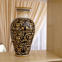 deBlona Vaso Damask in ceramica nero><noscript><img width=
