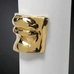 VGnewtrend Vaso David's Lips bianco e oro><noscript><img width=