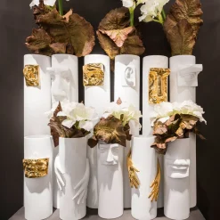 VGnewtrend Vaso David's Lips bianco e oro><noscript><img width=