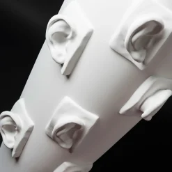 VGnewtrend Vaso decorativo bianco Obice David's Ears> Vasi Figurativi