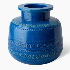Bitossi Ceramiche Vaso Decorativo Blu di Aldo Londi><noscript><img width=