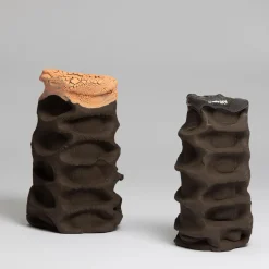 Vittorio Passaro Vaso Decorativo in Ceramica Nero & Arancione #2> Vasi Decorativi