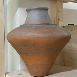 Pottery Roma Vaso decorativo in gres rosso e nero n.88><noscript><img width=