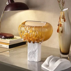 Aina Kari Vaso decorativo in vetro di Murano dorato Stravedamento> Vasi Decorativi