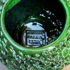 Daria Dazzan Vaso decorativo Medium Round della serie Onda in Verde Muschio Dorato><noscript><img width=