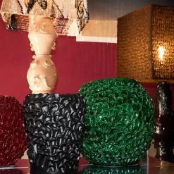 Daria Dazzan Vaso decorativo Medium Round della serie Onda in Verde Muschio Dorato><noscript><img width=