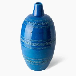 Bitossi Ceramiche Vaso Decorativo Uovo Blu di Aldo Londi><noscript><img width=