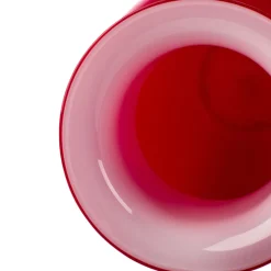 Officine di Murano 1295 Vaso Demajo Incamiciato Rosso e Bianco> Vasi Da Fiori