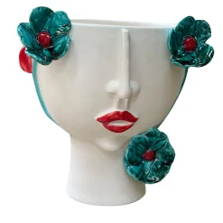 Patrizia Italiano Vaso di testa Santina Infiorata> Vasi Figurativi