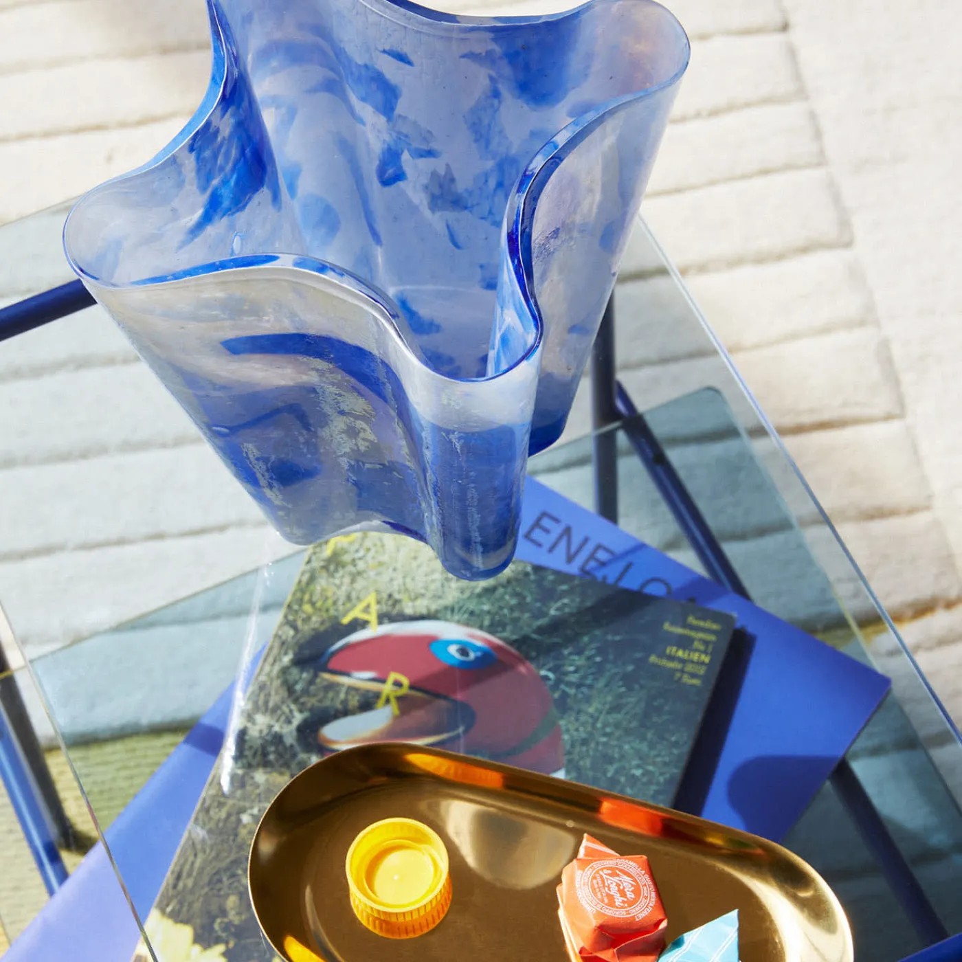 Stories Of Italy Vaso di vetro blu a secchiello> Vasi Da Fiori