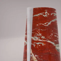 Carcino Design Vaso Elara Rosso Francia e Bianco Carrara><noscript><img width=