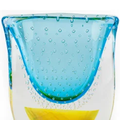 Officine di Murano 1295 Vaso giallo e azzurro Vrmbicolr><noscript><img width=