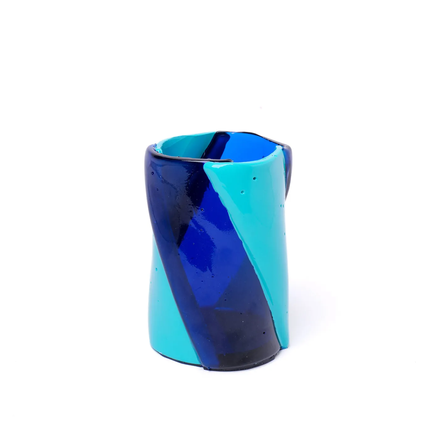 Corsi Design Factory Vaso Grande Twirl Blu e Turchese di Enzo Mari> Vasi Decorativi