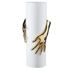 VGnewtrend Vaso Hands oro e bianco> Vasi Da Fiori