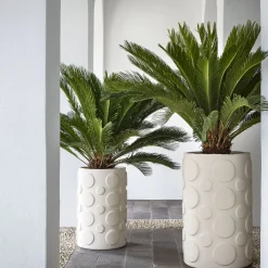 Pot à Porter Vaso in ceramica bianca a pois City> Cachepot E Portavasi