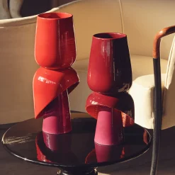Rometti Vaso in Ceramica Bordeaux Toulipa di Luca Binaglia> Vasi Decorativi