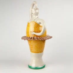 Alessandro Iudici Vaso in ceramica giallo Ballerina> Vasi Figurativi