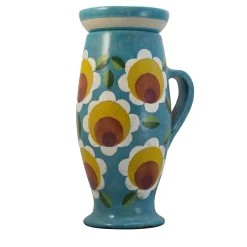 Studio Le Nid Vaso in Ceramica Janis con Coperchio e Motivo Floreale Dipinto a Mano> Vasi Con Coperchio
