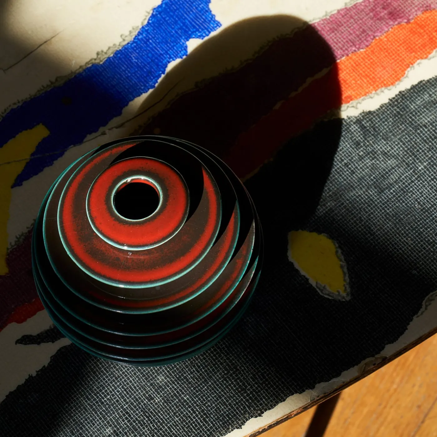 Ceramiche Lega di Martina Scarpa Vaso in Ceramica Rosso Scanalato Globo Rosso> Vasi Decorativi