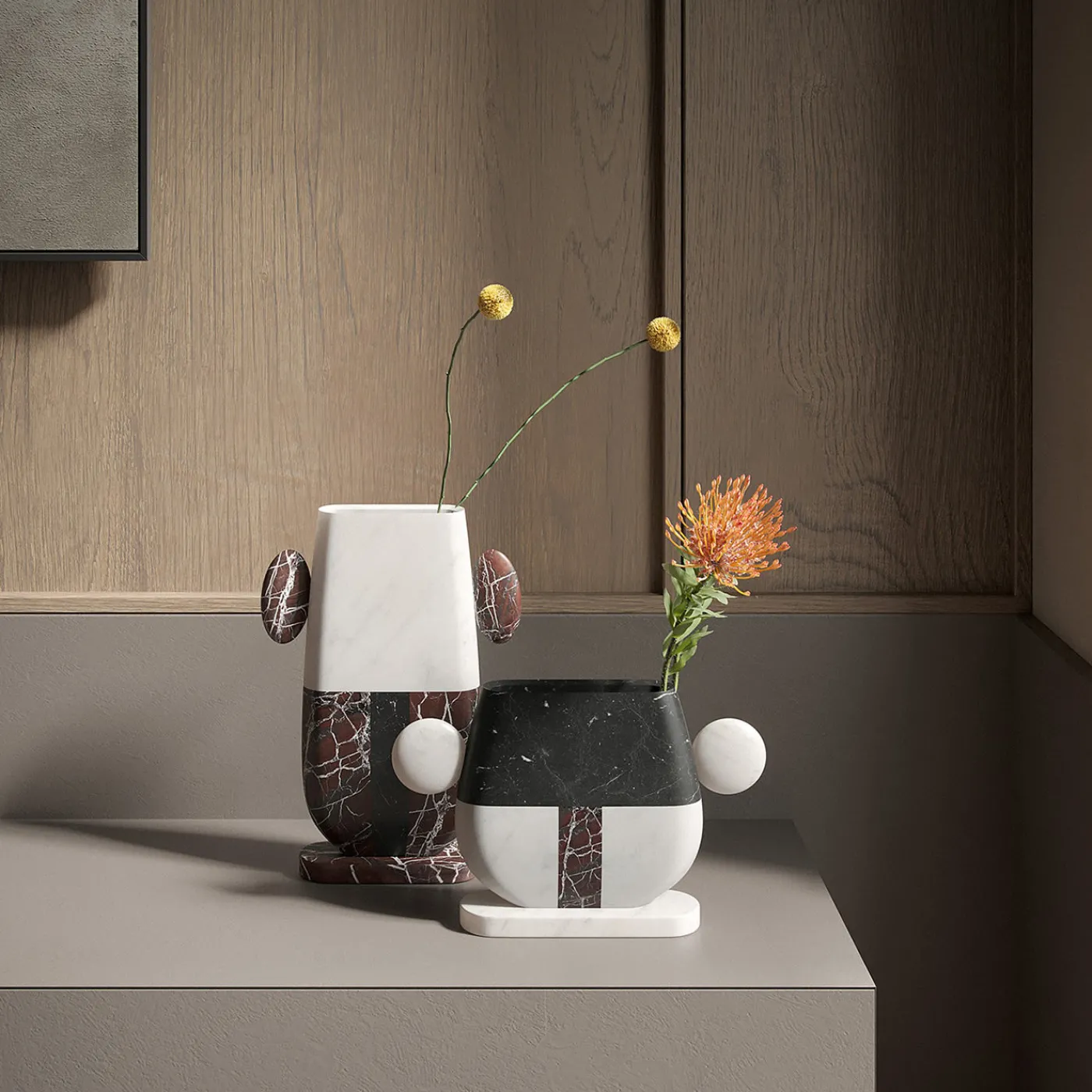 MMairo Vaso in marmo multicolore Tacca di Matteo Cibic> Vasi Da Fiori