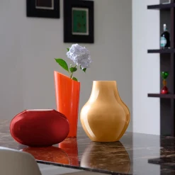 IVV Vaso in Vetro Arancione e Milkwhite Orizzonte Oblique> Vasi Da Fiori