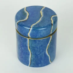 Griffe Montenapoleone by Vetrerie di Empoli Vaso in vetro Lapislazzuli con coperchio> Arredo Bagno