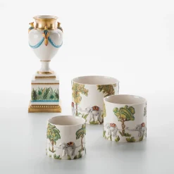 Cattin Porcellane Vaso Jungle Parrots> Anfore